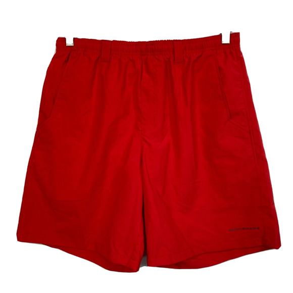 Columbia PFG Swim Shorts Mens Sz M Red Elastic Waist Zip Pockets Quick-Dry Lined - Picture 1 of 11
